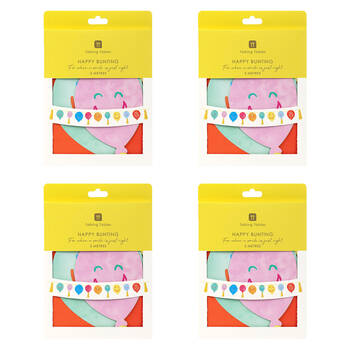 4PK Talking Tables Ballooon Shaped Garland 3m Happy Face Party Decoration
