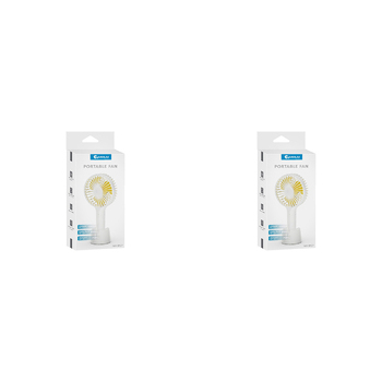2PK Sansai Portable USB Rechargeable Fan 22x10cm - White