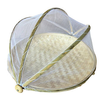 NF Living Mesh & Bamboo Cover 40x20cm Food Wood Tabletop Supplies Collapsible