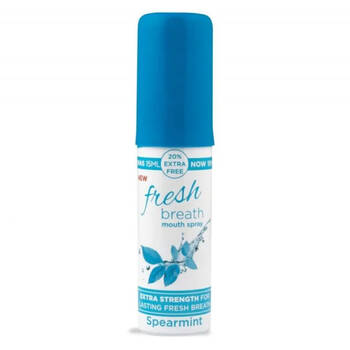 25pc Fresh Breath Extra Strength Mouth Spray Freshener 18ml Spearmint Blue