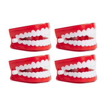 4PK  Funnybone Chattering Teeth Wind Up Desk Fun Novelty Toy