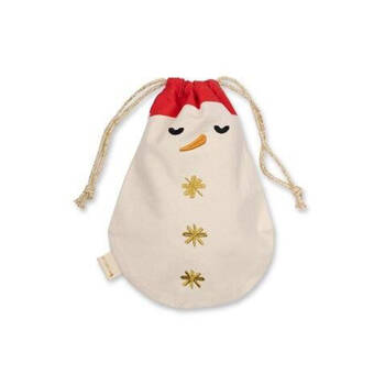 Fabelab Christmas Gift Bag String Pouch Xmas Decoration 22x32cm Snowman