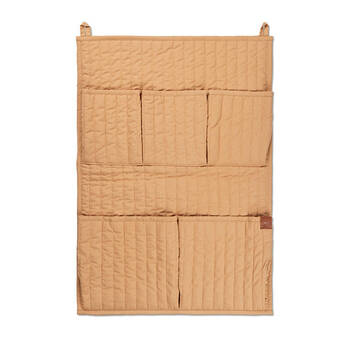 Fabelab 100% Organic Cotton Quilted Wall Pocket Storage 65cm Large Caramel