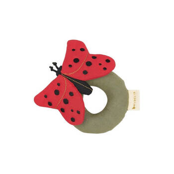 Fabelab Organic Cotton Baby/Infant Ladybug Rattle Mars Red 0y+
