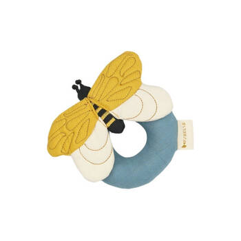 Fabelab Organic Cotton Baby/Infant Bee Rattle Whisper White 0y+