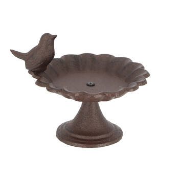 Esschert Design Cast Iron Bird Bath On Stand Garden & Outdoor Decor 15.1cm