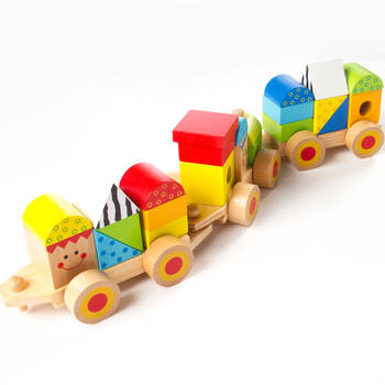 Fat Brain Toys Learning Locomotive Wooden Train Set Toy Kids 2y+