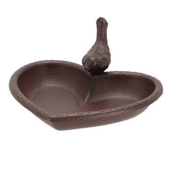 Esschert Design Cast Iron Bird Bath Heart Small Garden & Outdoor Decor 17cm