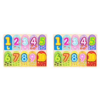 2PK Fat Brain Toys Lets Count to 10 Wood Puzzle 29x22cm Toy Kids 2y+