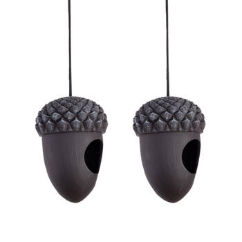 2PK Esschert Design Bird Feeder Garden & Outdoor Decoration 15cm Black Acorn