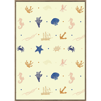 Rayell Framed Kids Artwork Pacific Soft Yellow 50x70cm