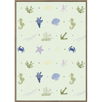 Rayell Framed Kids Artwork Pacific Sage Green 50x70cm