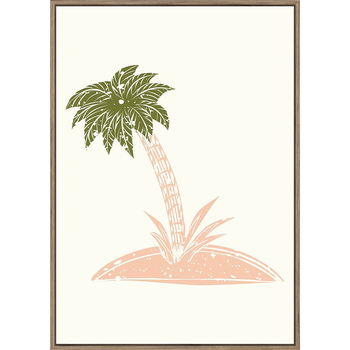 Rayell Framed Kids Artwork Palm Trees Natural Cream 50x70cm
