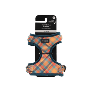 Frank Barker 35-48cm Adjustable Plaid Dog Harness S - Orange