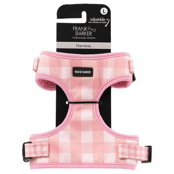 Frank Barker 52-82cm Adjustable Gingham Dog Harness L - Pink