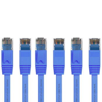 3PK Cruxtec RJ45 Internet LAN 5m Flat CAT6 UTP Ethernet Cable - Blue