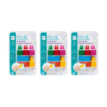 3x 6pc First Creations Alphabet Finger Crayons Easi-Grip Kids Art & Craft 18m+