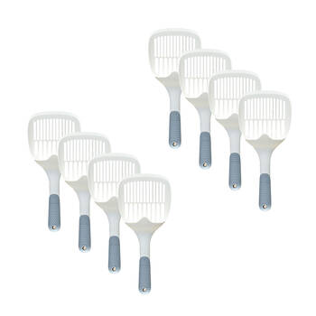 8PK Freecat Jumbo Sized Rust Proof Pet Cat Litter Shovel Scoop White/Blue