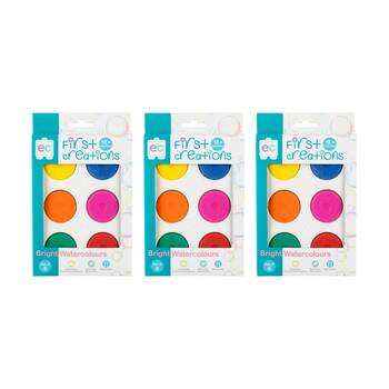 3x 6pc First Creations Bright Watercolour Set Non-Toxic Washable Colours 18m+