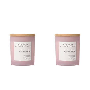 2PK French Connection Marshmallow (Strawberry Prosecco) Medium Candle 200g