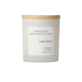 French Connection Linen White Sea Salt & Coconut 1 Wick Medium Candle 200g