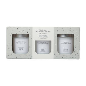 3pc French Connection White Collection Scented Candle Gift Set 64g