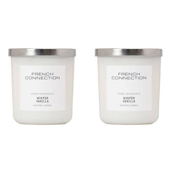2PK French Connection Winter Vanilla 2 Wick 30hr Medium Candle 251g