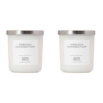 2PK French Connection Winter Vanilla 1 Wick 30hr Small Candle 158g