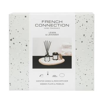 French Connection Ultimate Gift Set W/ Pebbles & Plate Lemon Lavender