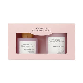 French Connection Candle & Diffuser Gift Set Marshmallow Strawberry Prosecco