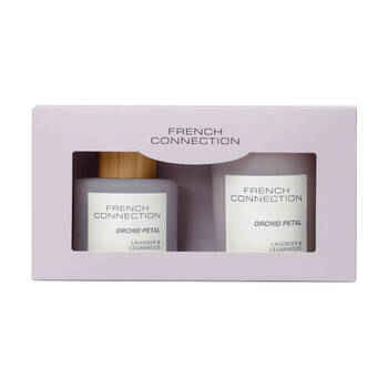 French Connection Candle & Diffuser Gift Set Orchid Petal Lavender Cedarwood