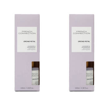 2PK French Connection Orchid Petal Lavender & Cedarwood Liquid Diffuser 100ml