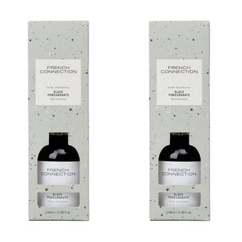 2PK French Connection Black Pomegranate Liquid Reed Diffuser Set 100ml