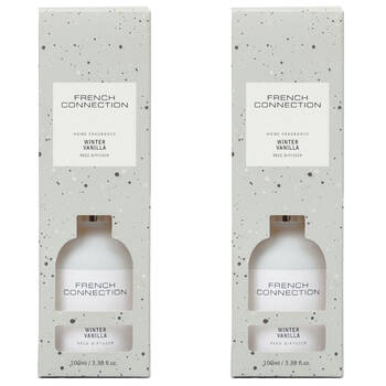 2PK French Connection Winter Vanilla Liquid Reed Diffuser Set 100ml