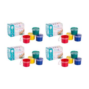 4x 4pc First Creations Finger Paint Set Non-Toxic Kids Arts & Crafts 100ml 12m+