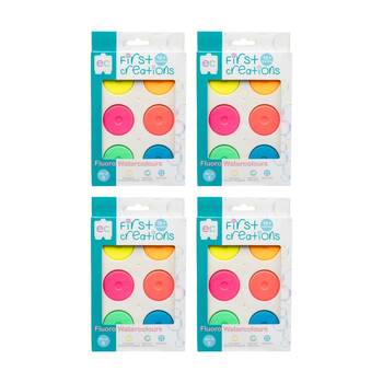 4x 6pc First Creations Watercolour Paint Set Fluoro Neon Colours Kids 18m+
