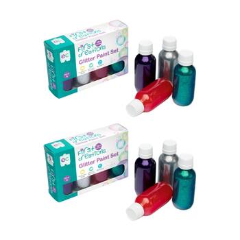 2x 4pc First Creations Glitter Paint Set Washable Non Toxic Kids 100ml 12m+
