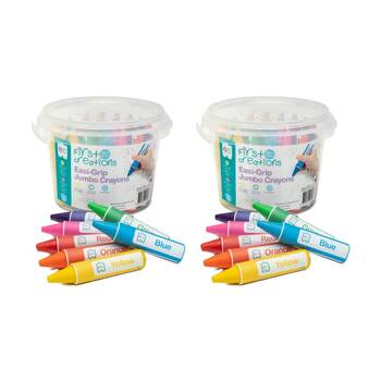 2x 32pc First Creations Easi-Grip Jumbo Crayons Tub Kids Arts & Crafts 18m+