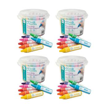 4x 32pc First Creations Easi-Grip Jumbo Crayons Tub Kids Arts & Crafts 18m+