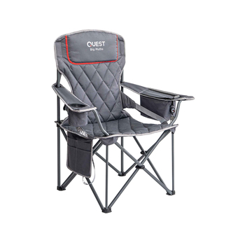 Quest Big Mutha 108cm Steel Camp Chair w/ Armrests - Grey