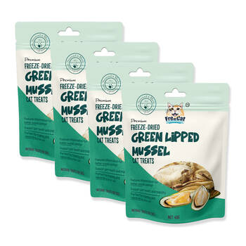 4PK Freecat Sealed Premium Freeze Dried Green Lipped Mussel Pet Cat Food Treats 40g