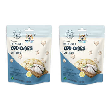 2PK Freecat Sealed Premium Freeze Dried Nutritional Cod Cubes Cat Food Treats 20g