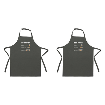 2x Splosh Fathers Day 90cm Polyester BBQ Timer Apron Cooking/Grilling Bib Black