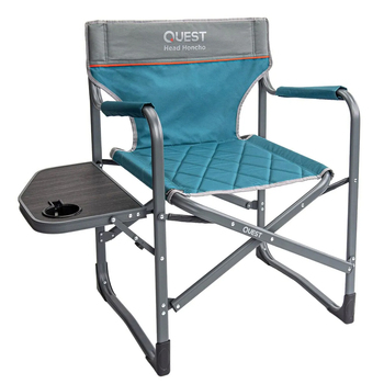 Quest Head Honcho 84cm Aluminium Directors Chair w/ Armrests - Blue