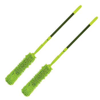 2PK Cleanstar Flexi Microfibre Cleaning Surface Duster Green