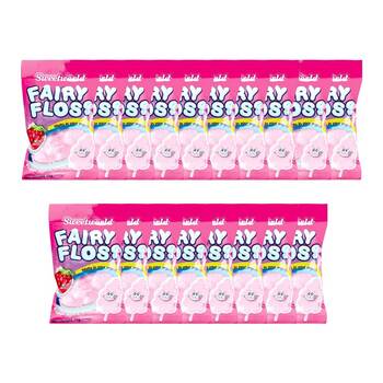 18PK Sweetworld Strawberry Fairy Floss Soft Cotton Candy Sweet Confectionery 15g