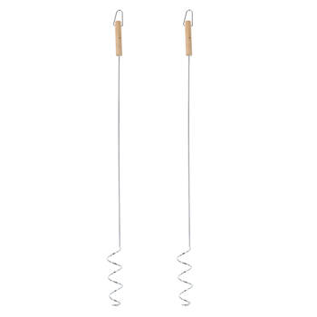 2PK Esschert Design Sausage Grill Stick Outdoor Camping BBQ Cooking 74.5cm
