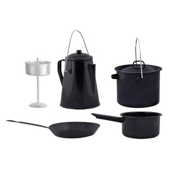4pc Esschert Design Outdoor Cooking Set Mild Steel Black