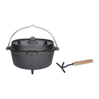 Esschert Design Dutch Oven 12" Camping Hiking 36.8cm Black