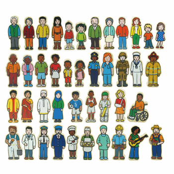 38pc Freckled Farm Village People Kids Wooden Toy 12m+